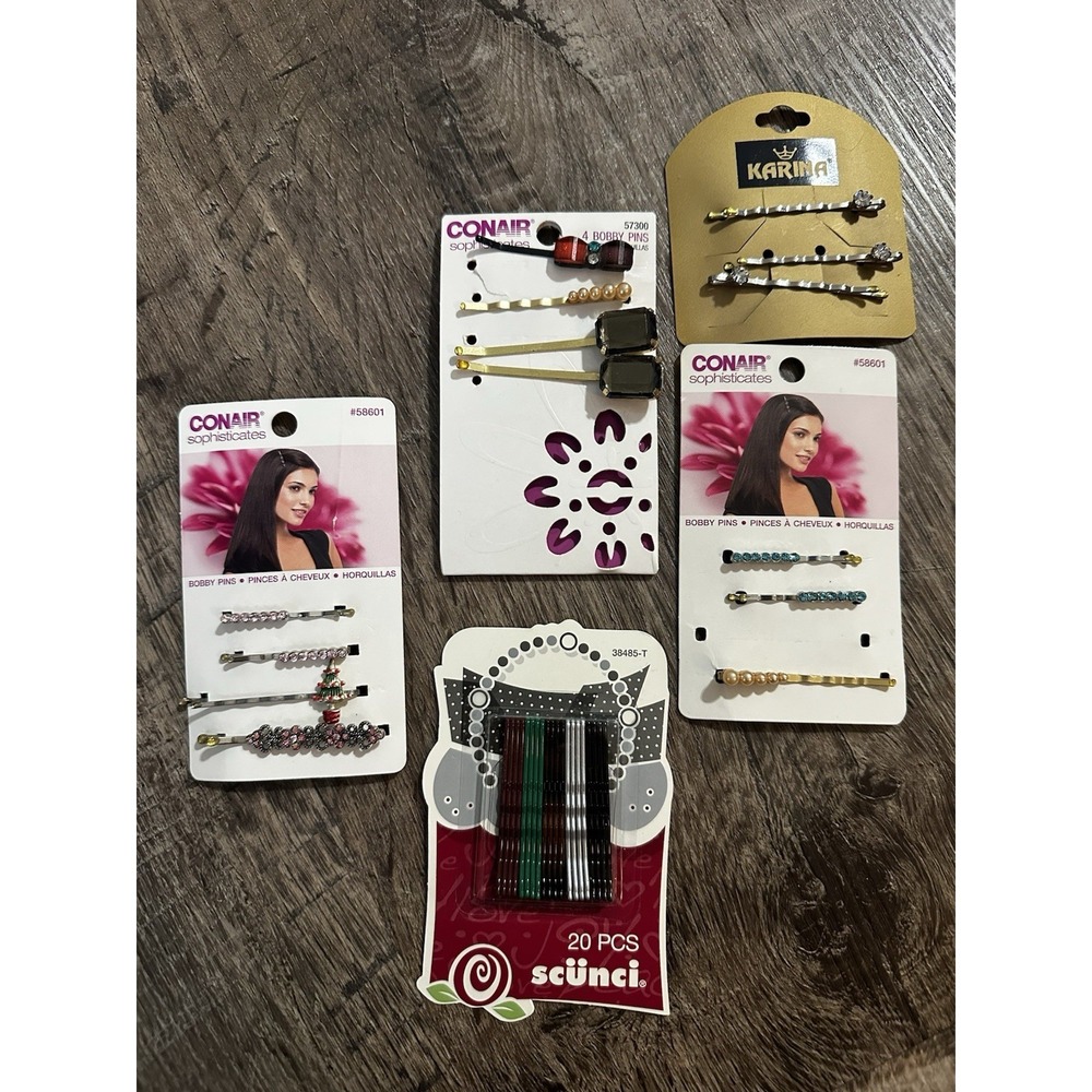Vintage Y2K Hair Pins Conair Scunci LOT Rhinestone Bobby Pins